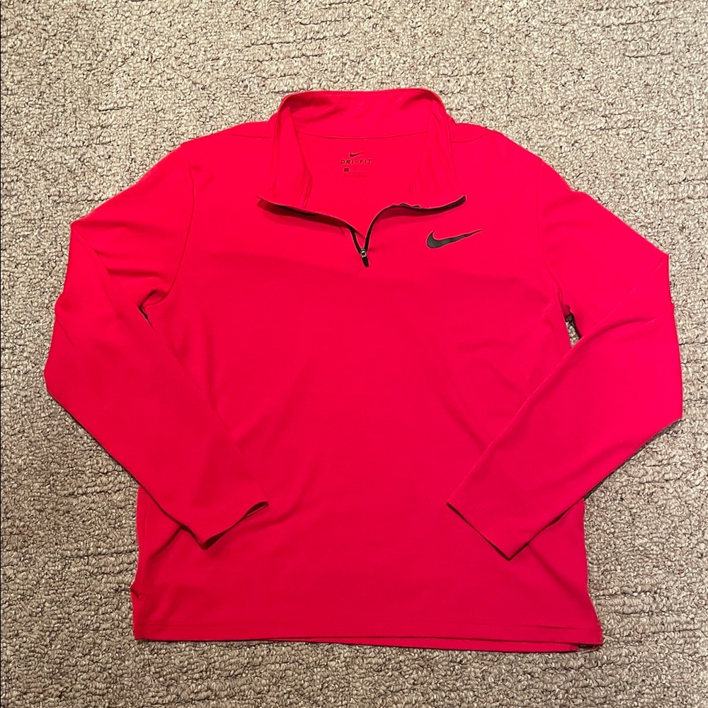 Nike Men's Bright Red Zip-Up Sweater